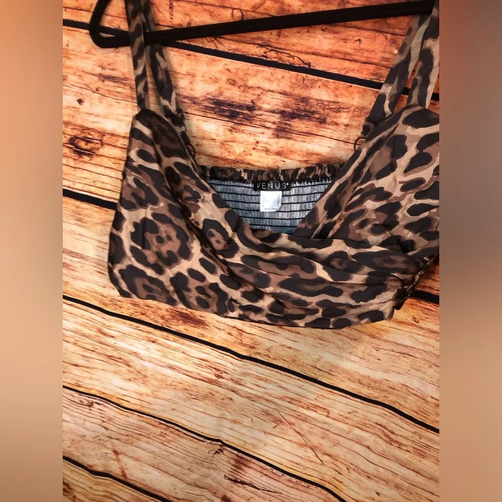 VENUS Brown and Black animal print crop top - Picture 9 of 11